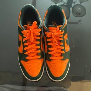 Nike Bold Orange and Dark Green Sneakers
